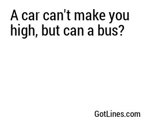 A car can't make you high, but can a bus?
