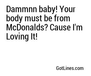 Fast Food Pick Up Lines