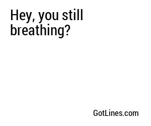 Hey, you still breathing?
