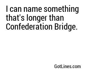 I can name something that's longer than Confederation Bridge.
