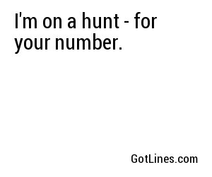 I'm on a hunt - for your number.
