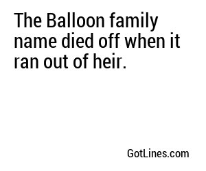 The Balloon family name died off when it ran out of heir.
