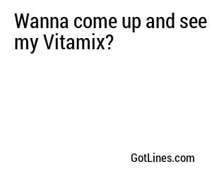 Wanna come up and see my Vitamix?
