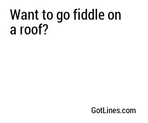 Want to go fiddle on a roof?
