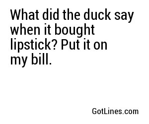 What Did The Duck Say When It Bought Lipstick Put