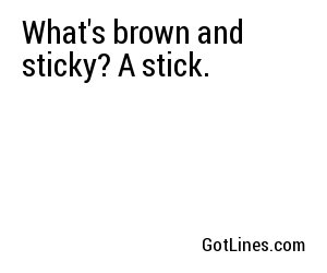 What S Brown And Sticky A Stick