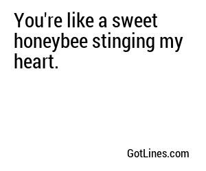 You're like a sweet honeybee stinging my heart.