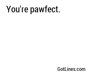 You're pawfect.
