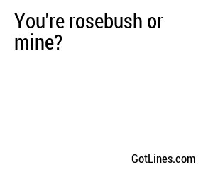 You're rosebush or mine?
